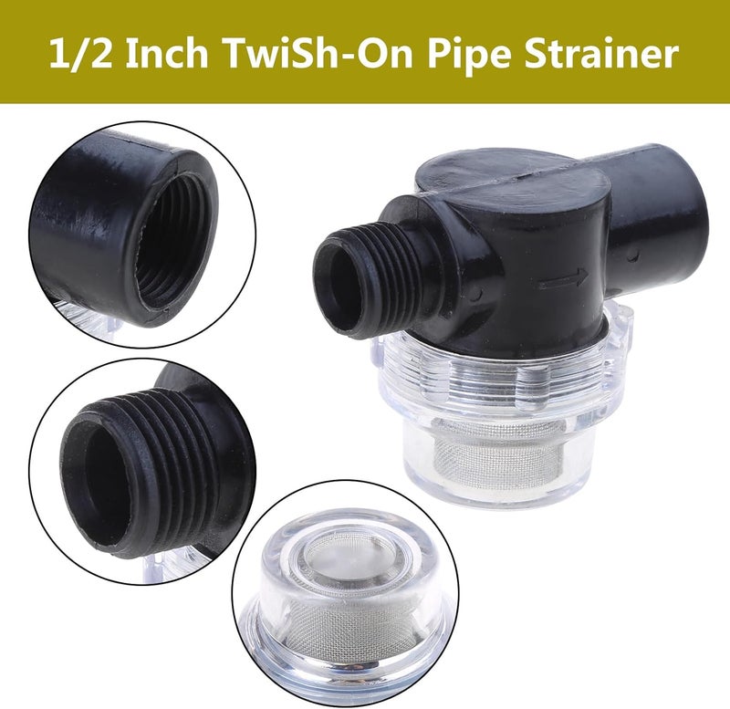NIHUIFA Water Strainer 1/2Inch Hose Barb in-Line Strainer Twist-On Sprayer Filter for Water Campers Boats - Image 4